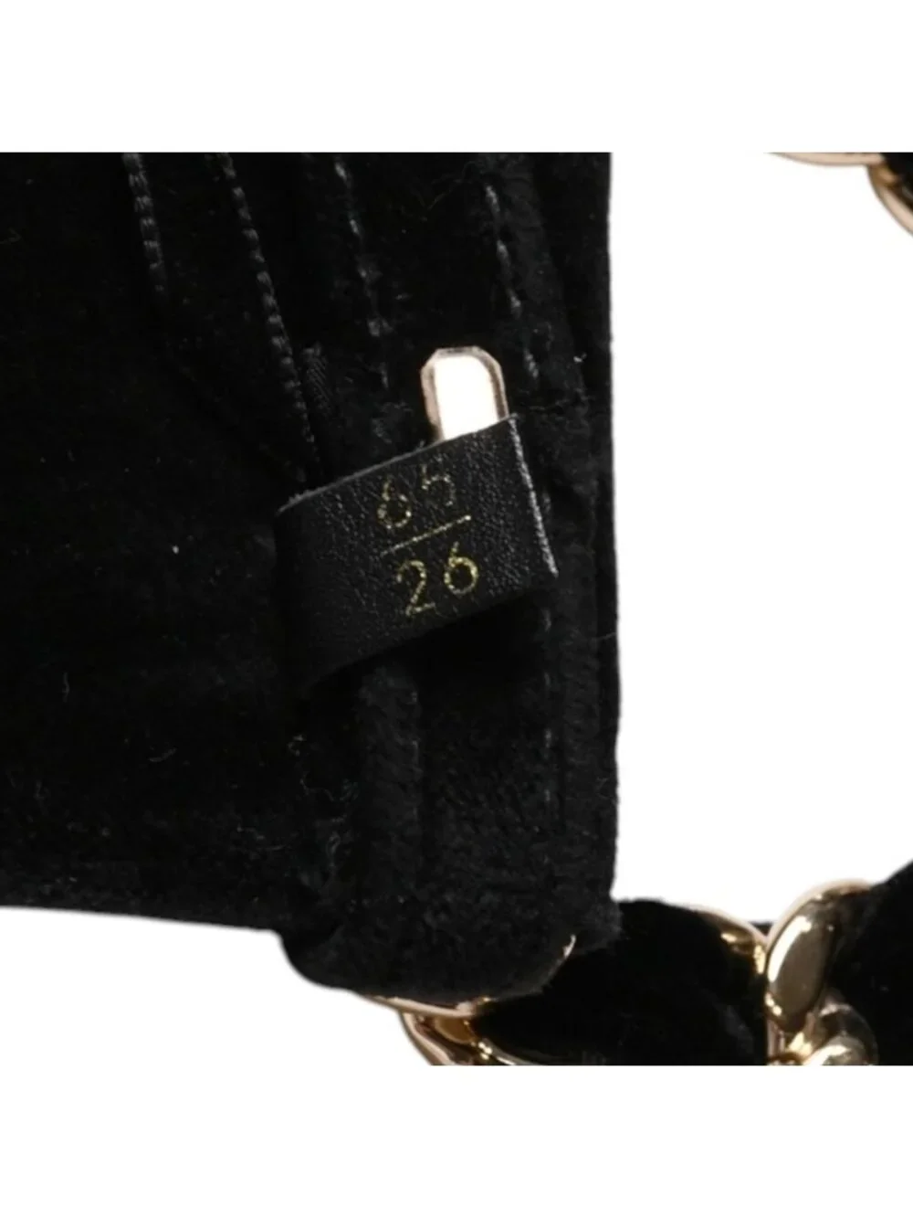 Chanel Belt Velvet Velour 65/26 Black Gold